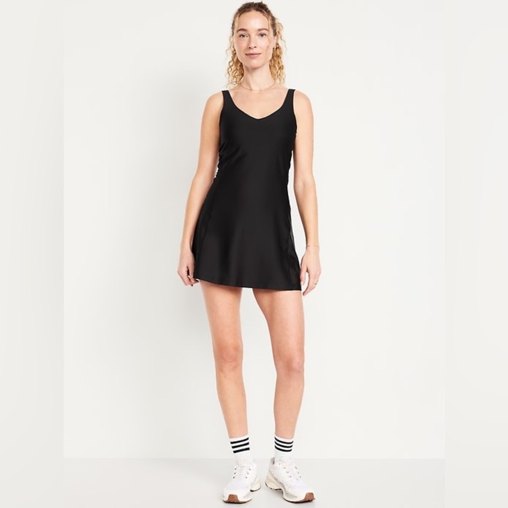 Old Navy Active Power Soft Mini Dress Black Athletic Tennis Dress Size M